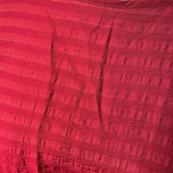 Loft Deep Red Low Cut Back Textured Blouse (2) - Picture 4 of 4